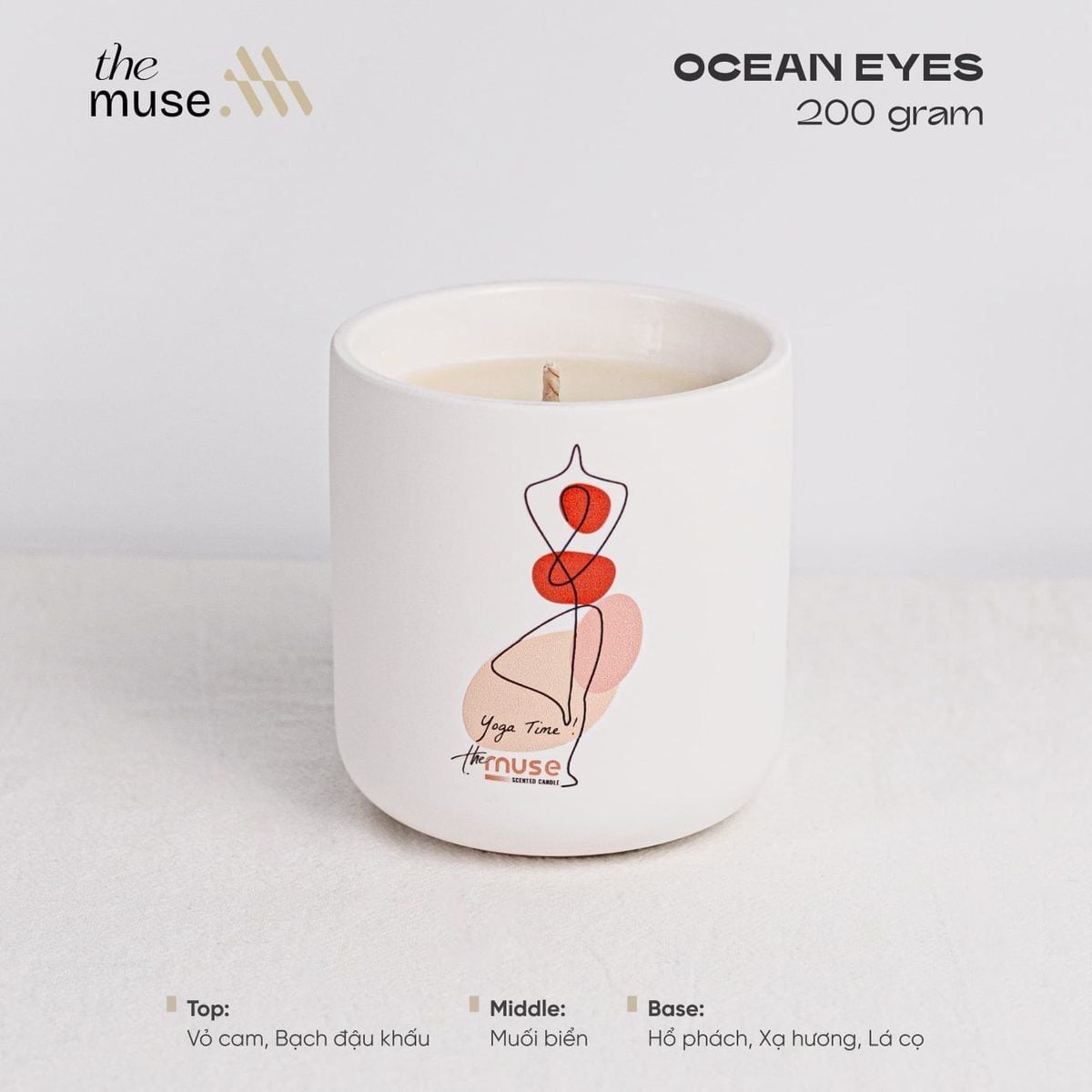 Nến thơm The Muse - Yoga Time - Hương Gỗ Palo Santo