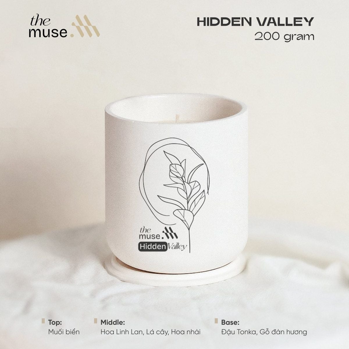 Nến thơm The Muse - Hidden Valley - Hương Hoa Linh Lan