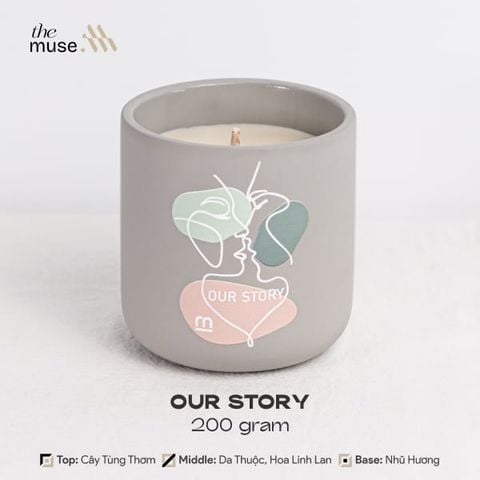 Nến thơm The Muse - Our Story - Hương Nước Hoa Nam