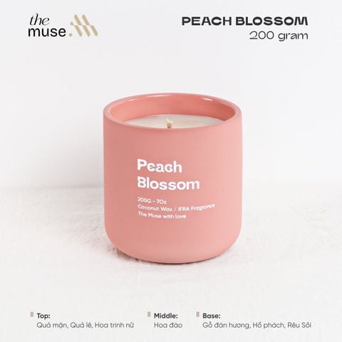 Nến thơm The Muse - Peach Blossom - Hương Hoa Cỏ và Gỗ