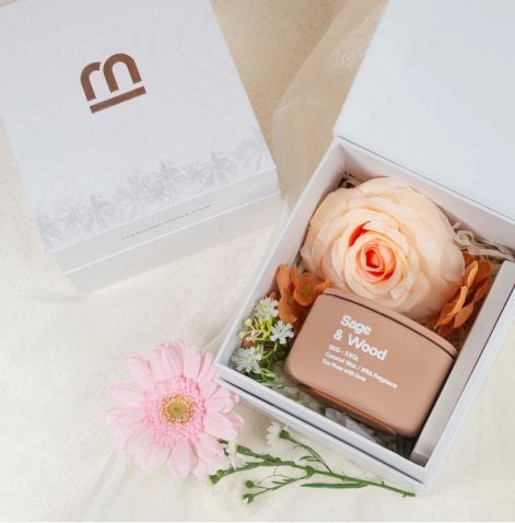 Set nến hoa lụa (100g)