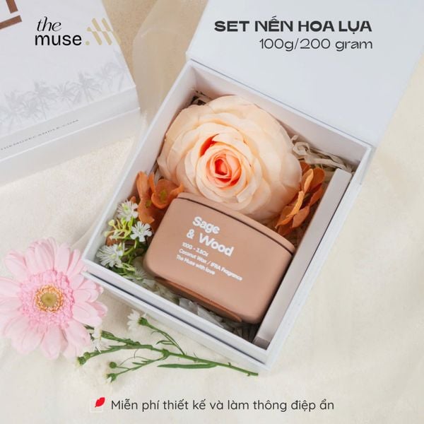 Set Quà Nến Thơm & Hoa Lụa Cao Cấp