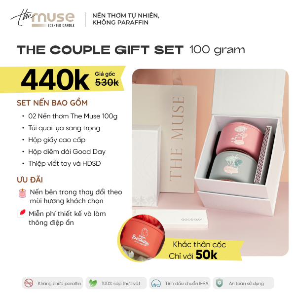 Set quà 2 nến 100g - Tùy chọn mùi