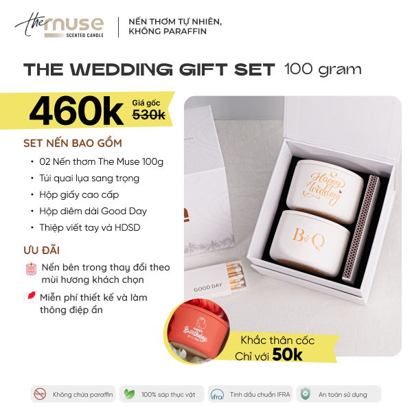 Nến thơm Cưới - Custom Tên Dâu Rể