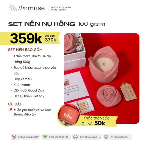 Set nến thơm NỤ HỒNG (ROSE BUD CANDLE) -100g