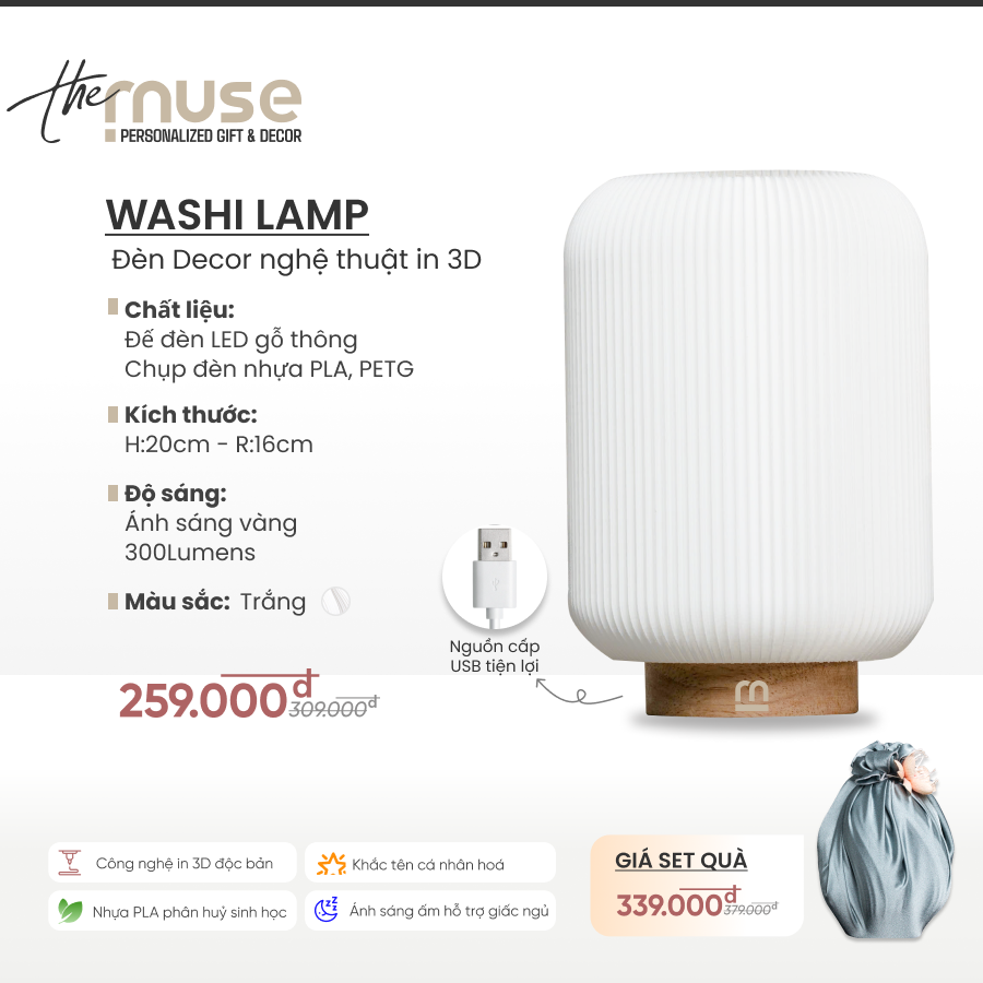 Washi Lamp – Sự kết hợp hoàn hảo giữa ánh sáng và nghệ thuật Nhật Bản