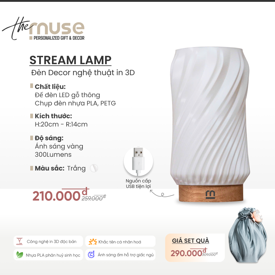 Đèn Stream Lamp – Sóng ánh sáng trong không gian sống