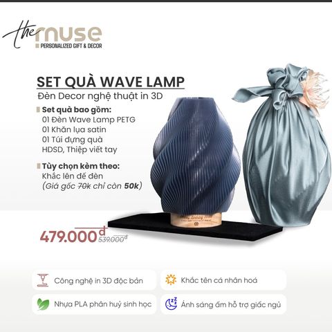 Wave Lamp - Đèn Decor nghệ thuật in 3D