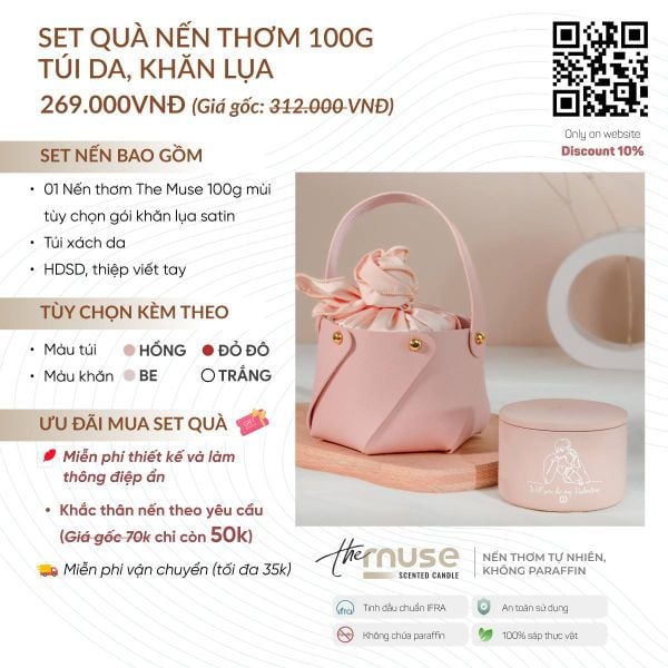 Túi da khăn lụa