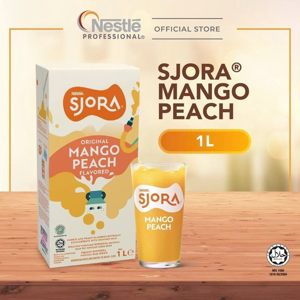  SJORA xoài đào cốt pha chế ít đường 1L – THÙNG 12 chai 