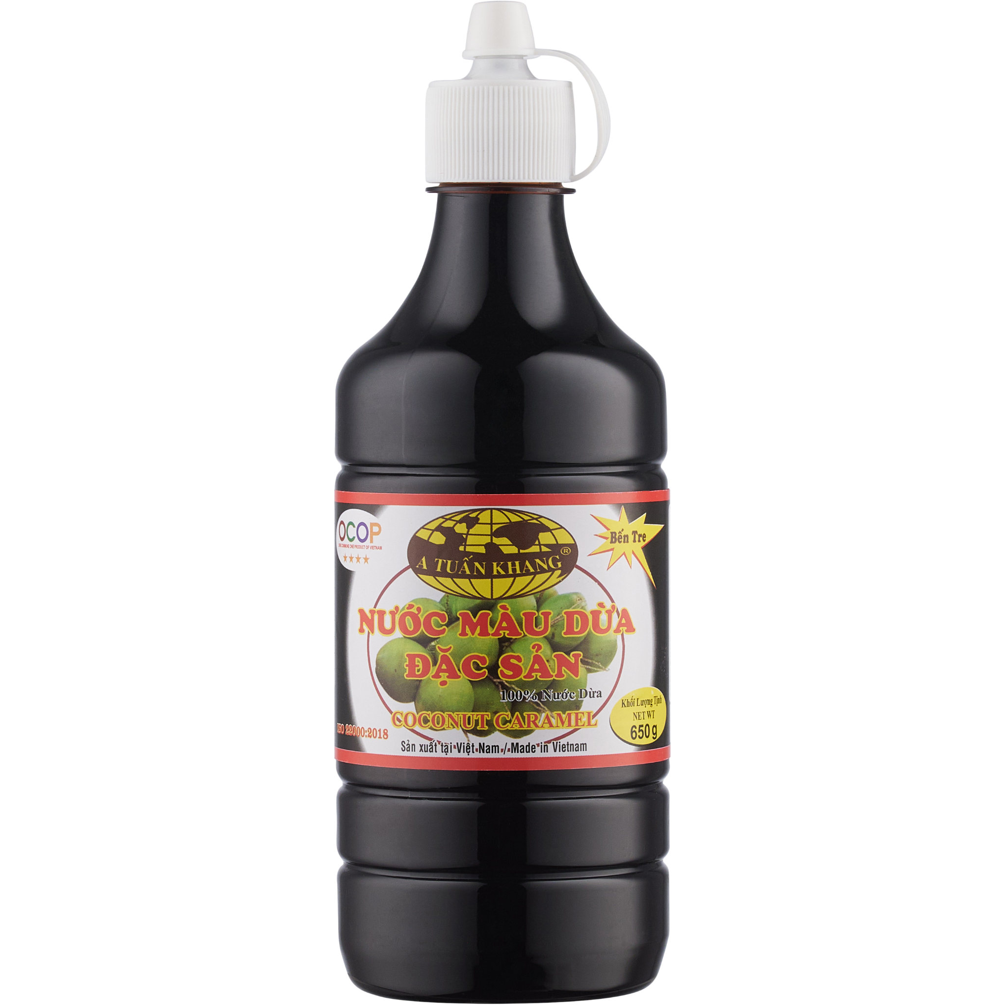  Nước Màu Dừa Đặc Sản ATK 650g (OCOP) – Thùng 30 chai 