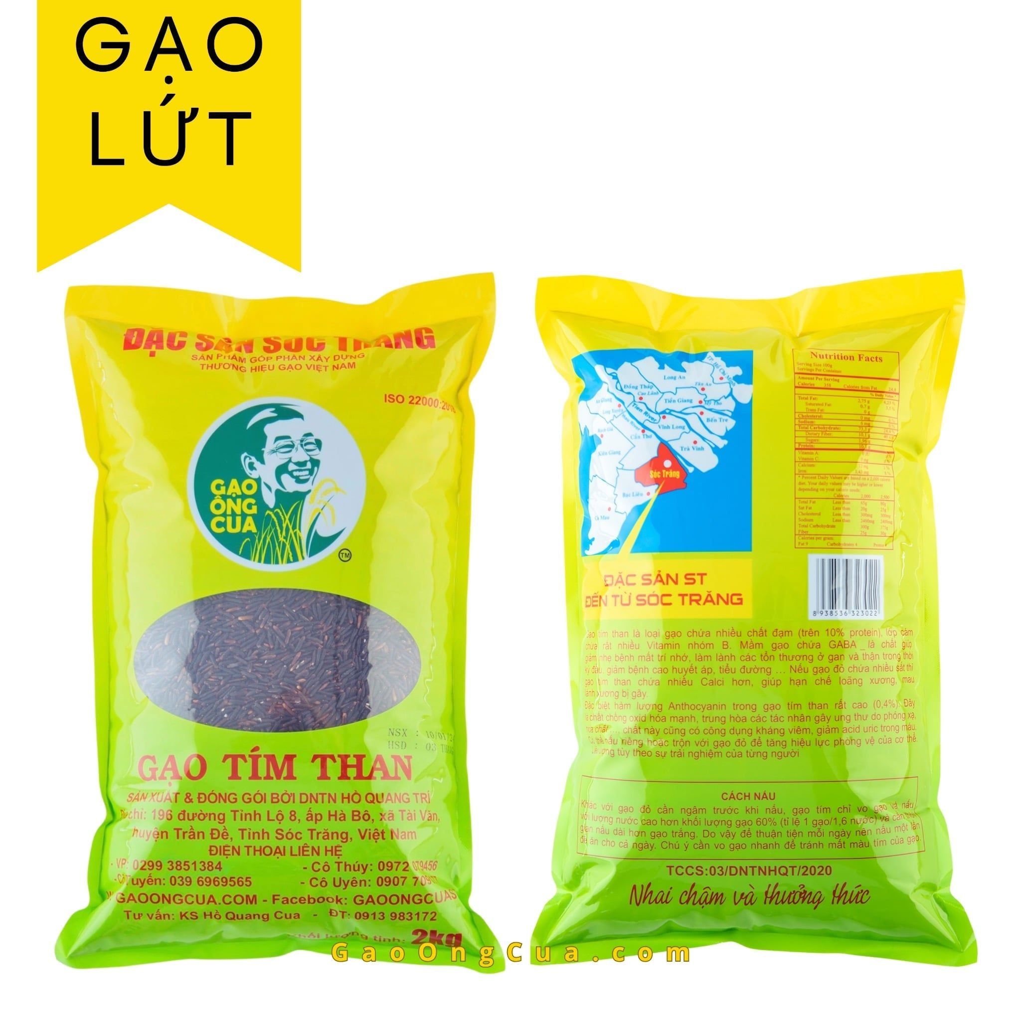  GẠO ÔNG CUA ST TÍM THAN TÚI 2KG 