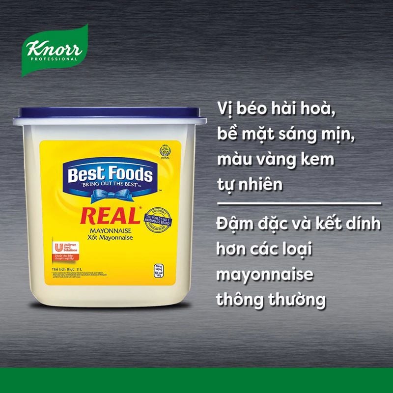  SỐT  MAYONNAISE REAL KNORR 3L X4 BÌNH 