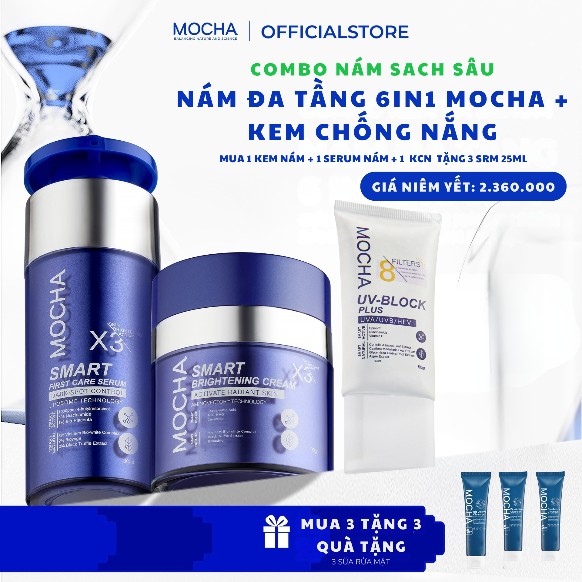  Mocha - Combo Kem chống nắng - Nám Chuyên Sâu Mocha 