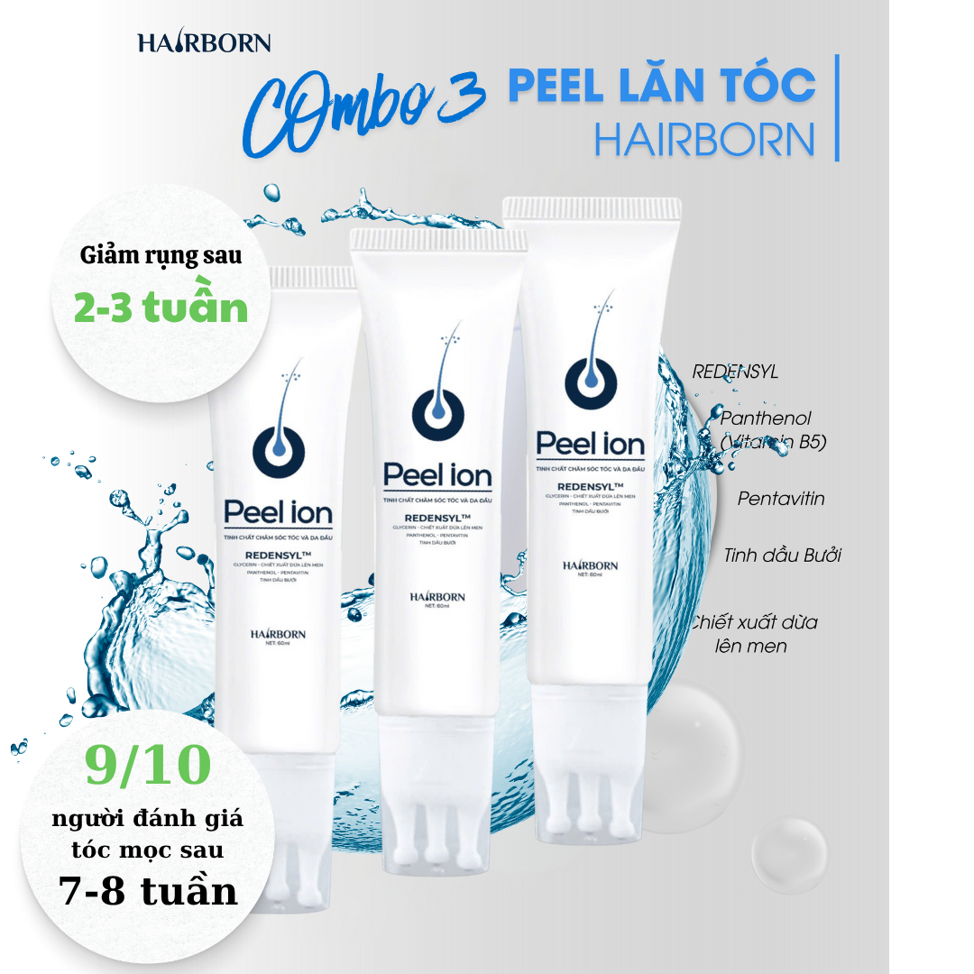  Hairborn - Combo 3 Peel lăn kích mọc tóc 