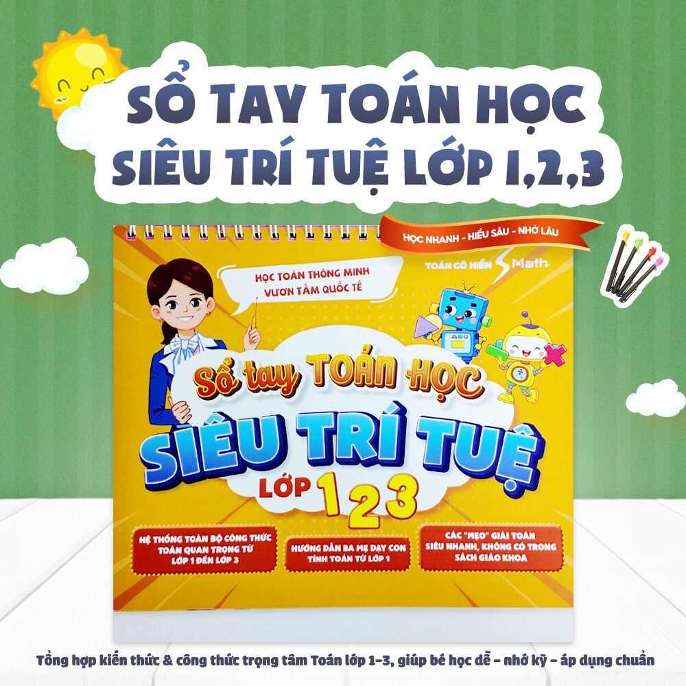  Sổ tay Toán học Siêu Trí Tuệ lớp 1-2-3 