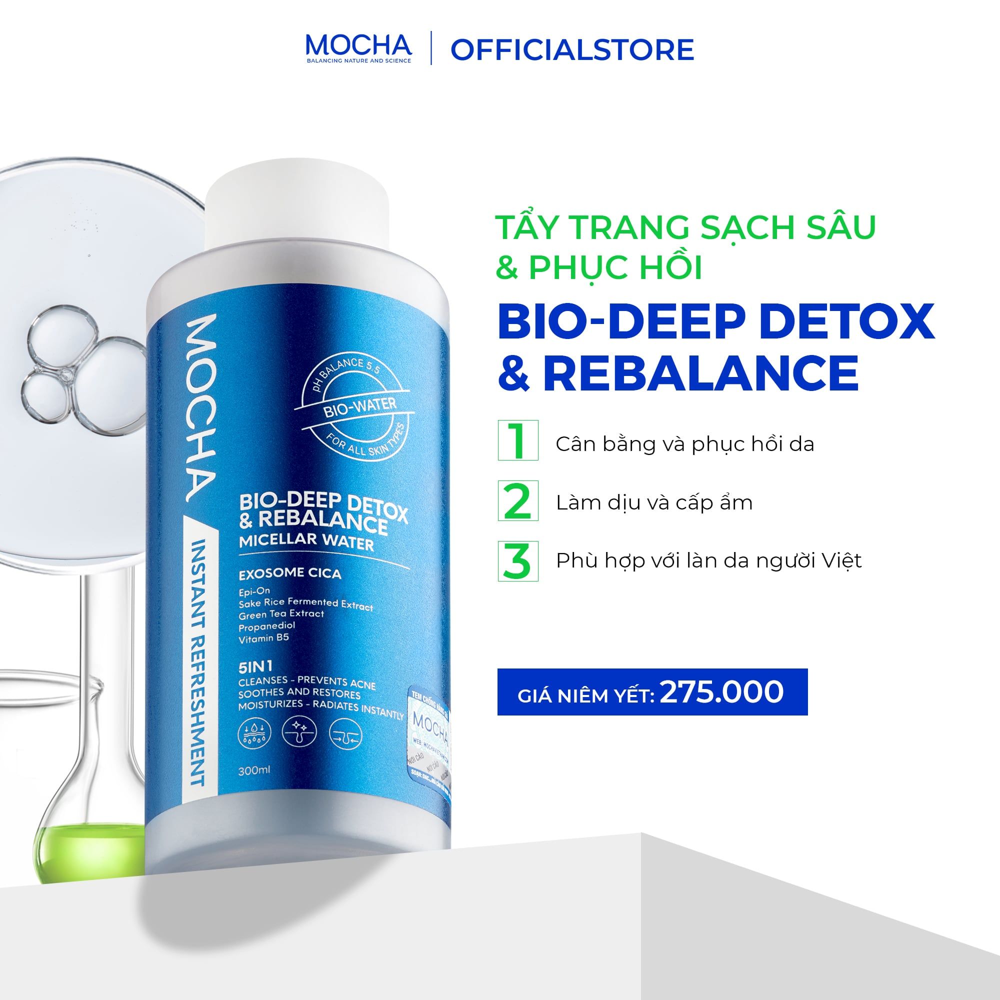  Mocha - Tẩy trang sạch sâu và phục hồi hàng rào sinh học  BIO-DEEP DETOX & REBALANCE 