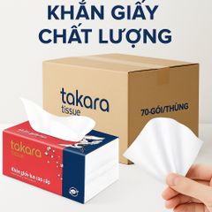 Giấy ăn dạng rút Eco Takara từ bột gỗ nguyên sinh, 4 lớp dai và mịn, sản xuất theo công nghệ Nhật Bản