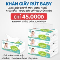Giấy ăn dạng rút Eco Takara từ bột gỗ nguyên sinh, 4 lớp dai và mịn, sản xuất theo công nghệ Nhật Bản