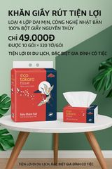 Giấy ăn dạng rút Eco Takara từ bột gỗ nguyên sinh, 4 lớp dai và mịn, sản xuất theo công nghệ Nhật Bản