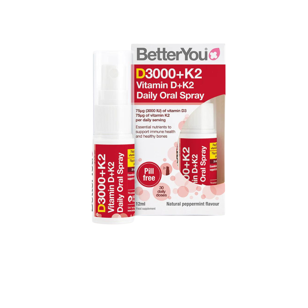  D3000+K2 L/12ml BETTERYOU Bổ Sung D3K2 Dạng Xịt Chắc Khỏe Xương 