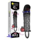  Bao cao su đôn dên 2 bi rung da đen tăng kích thước dương vật k9 