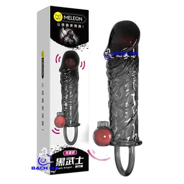  Bao cao su đôn dên 2 bi rung da đen tăng kích thước dương vật k9 