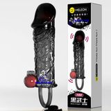  Bao cao su đôn dên 2 bi rung da đen tăng kích thước dương vật k9 