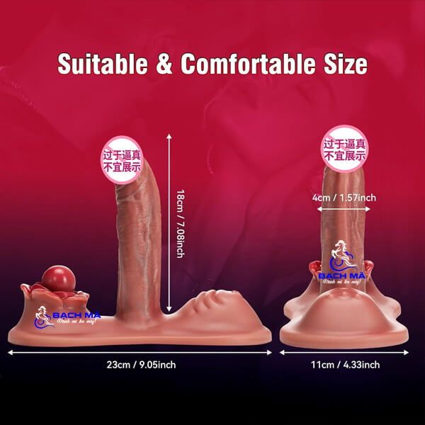  Dương vật giả 2 đầu rung thụt gắn tường điều khiển từ xa x1 