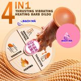  Dương vật giả gai bi có đế hít tường rung thụt nhiệt cho nữ x1 