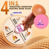  Dương vật giả gai bi có đế hít tường rung thụt nhiệt cho nữ x2 