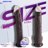  Dương vật giả hít tường da đen có bao quy đầu như thật k1 