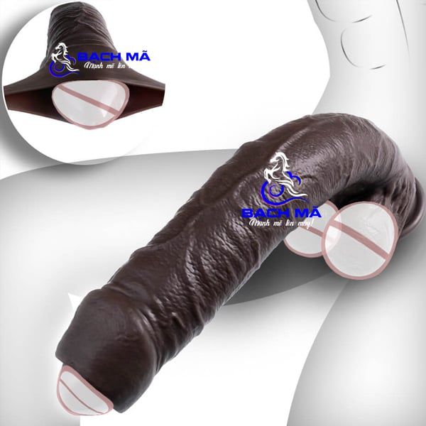 Dương vật giả hít tường da đen có bao quy đầu như thật k2 