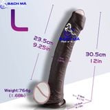  Dương vật giả hít tường da đen có bao quy đầu như thật k2 