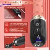  Dương vật giả hít tường rung thụt nhiệt có bi điều khiển từ xa 