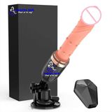  Dương vật giả hít tường rung thụt nhiệt có bi điều khiển từ xa 