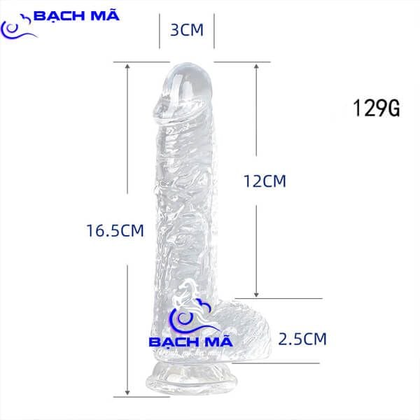  Dương vật giả trong suốt có đế hít tường giá rẻ k1 