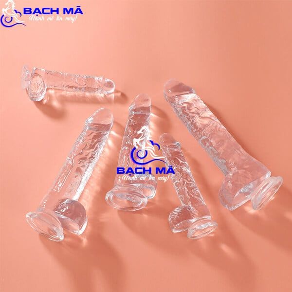  Dương vật giả trong suốt có đế hít tường giá rẻ k1 