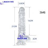  Dương vật giả trong suốt có đế hít tường giá rẻ k1 