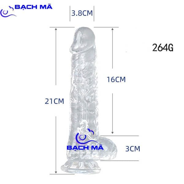  Dương vật giả trong suốt có đế hít tường giá rẻ k1 