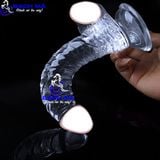  Dương vật giả trong suốt có đế hít tường giá rẻ k1 