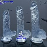  Dương vật giả trong suốt có đế hít tường giá rẻ k1 