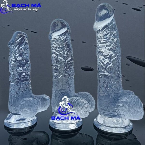  Dương vật giả trong suốt có đế hít tường giá rẻ k1 