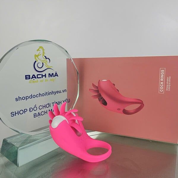  Vòng đeo dương vật kết hợp lưỡi liếm massage âm vật G-spot rung 10 chế độ 