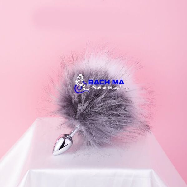  Phích cắm hậu môn inox lông thỏ cao cấp size nhỏ 