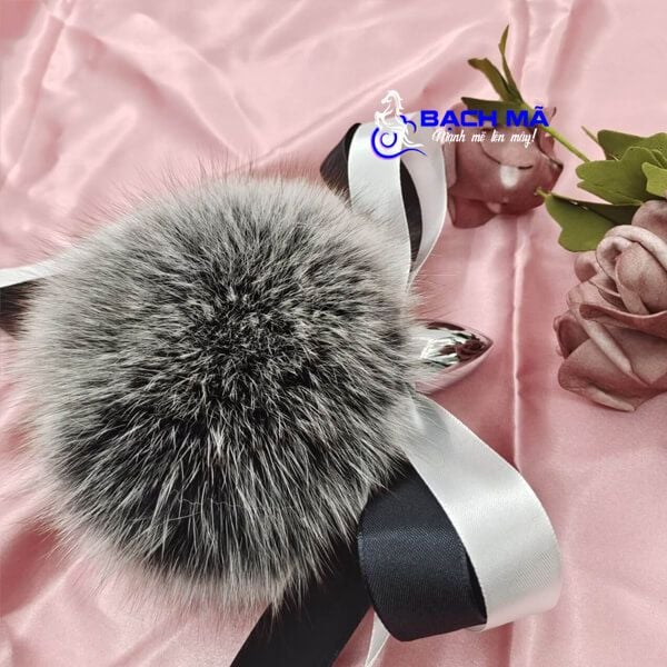  Phích cắm hậu môn inox lông thỏ cao cấp size nhỏ 