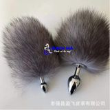  Phích cắm hậu môn inox lông thỏ cao cấp size trung 