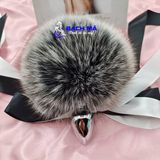  Phích cắm hậu môn inox lông thỏ cao cấp size trung 