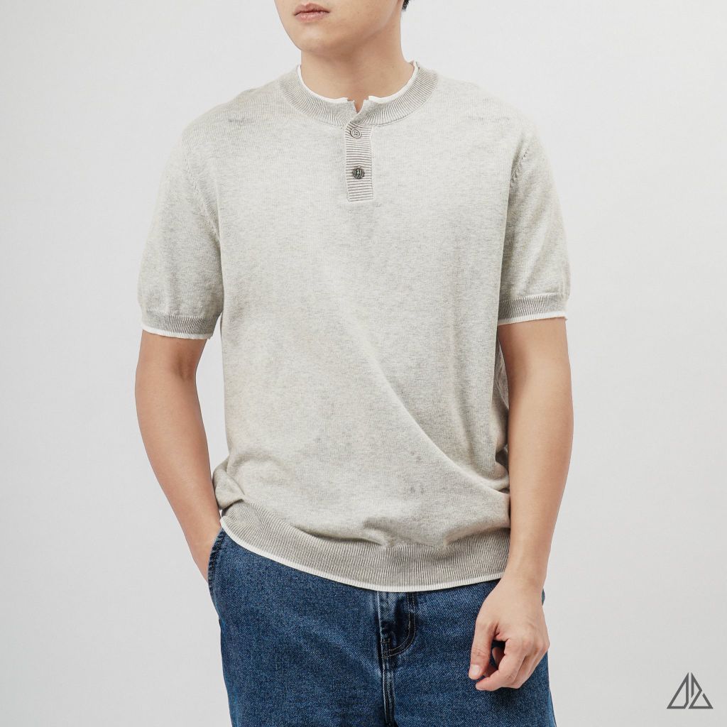 Áo Thun Nam D2SHOP cổ tàu, vải dệt kim AL-25229