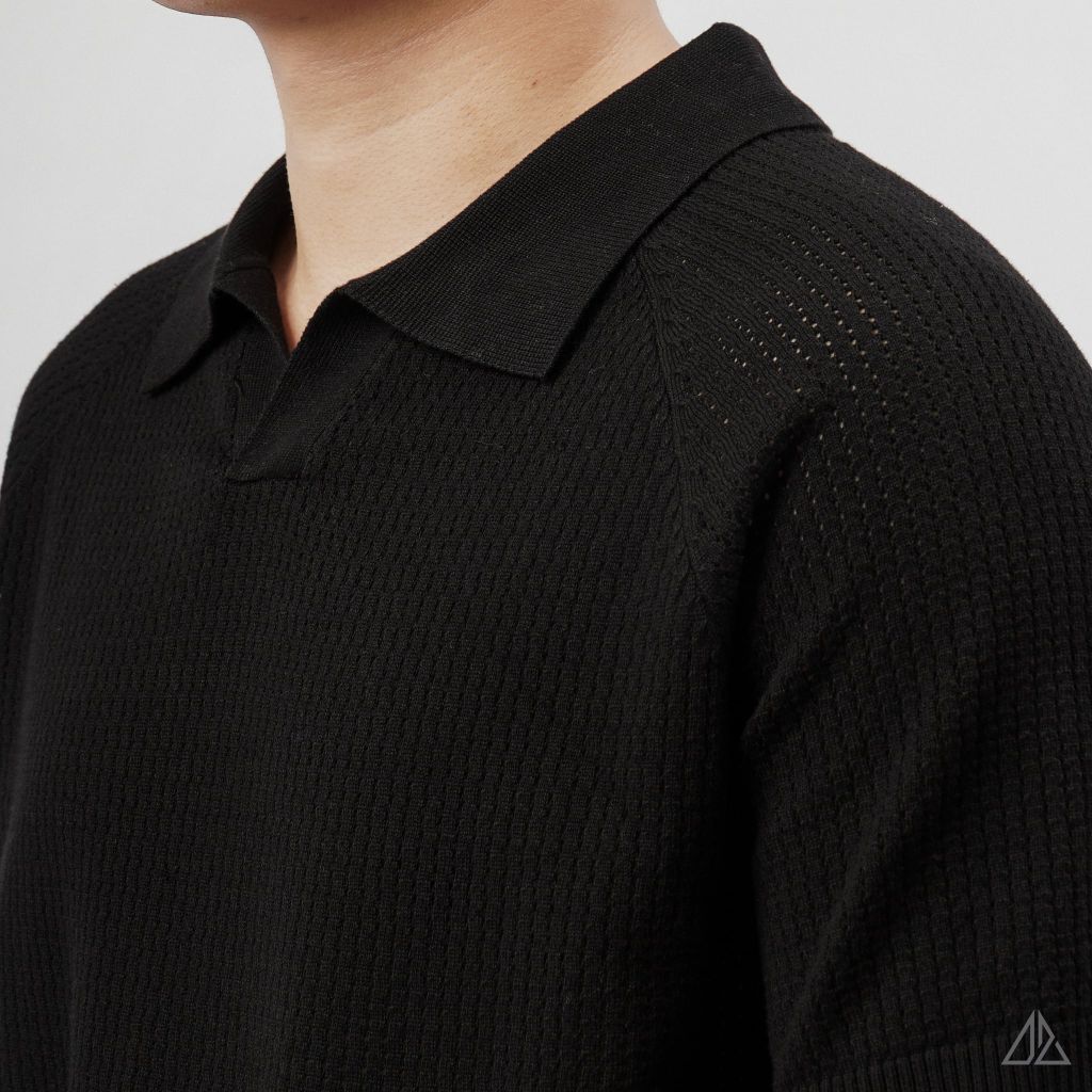 Áo Polo Nam D2SHOP cổ V, vải dệt kim mắt lưới thoáng khí AL-25279